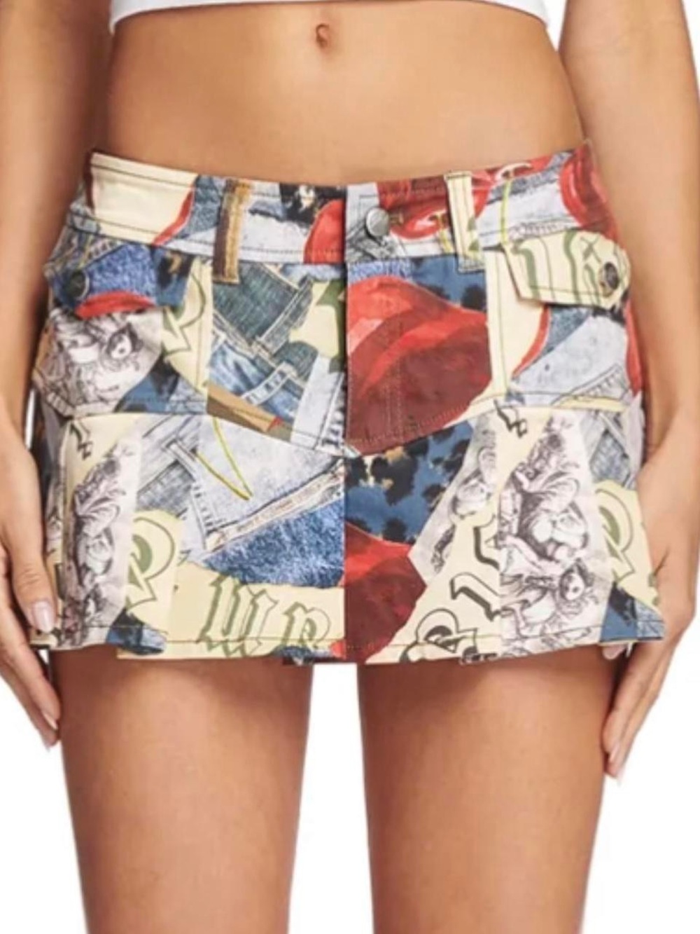 I.AM.GIA Taryn Multicolor Pleated Graphic Mini Skirt - Picture 2 of 8